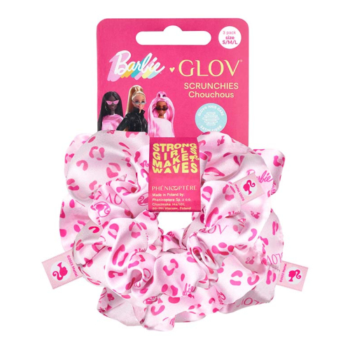 GLOV - *Barbie* - Pack de 3 coleteros scrunchie - Pink Panther