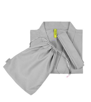 GLOV - Bata de toalla ultra absorbente Kimono Style - Gris