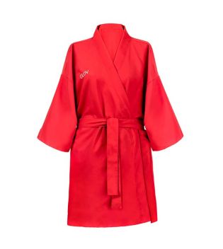 GLOV - Bata de toalla ultra absorbente Kimono Style - Red