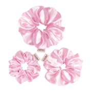 GLOV - Pack de 3 coleteros Satin Scrunchies tallas S/M/L - Rosa