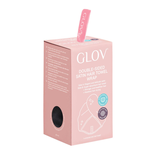 GLOV - Toalla turbante de saten y tela - Negro