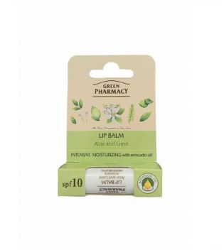 Green Pharmacy - Bálsamo labial con SPF10 - Aloe y lima