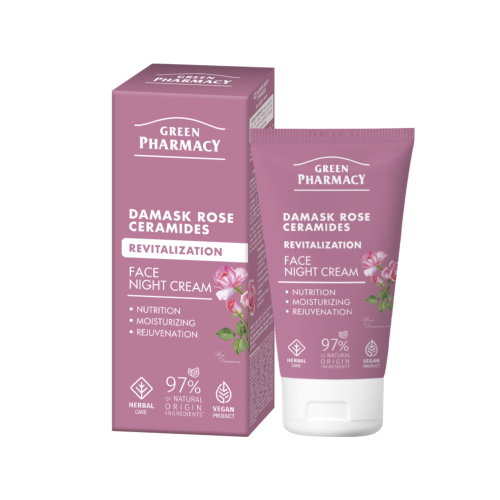 Green Pharmacy - Crema facial revitalizante de noche - Rosa damascena + Ceramidas