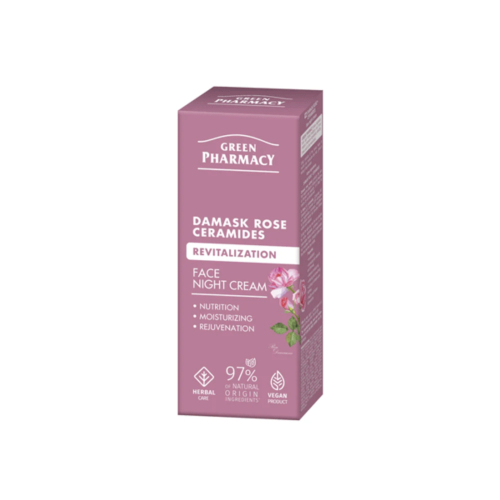 Green Pharmacy - Crema facial revitalizante de noche - Rosa damascena + Ceramidas