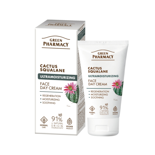 Green Pharmacy - Crema facial ultra-hidratante de día - Cactus + Escualano