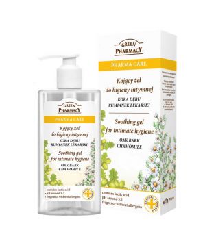 Green Pharmacy - Gel de higiene íntima calmante Pharma Care - Corteza de roble y camomila