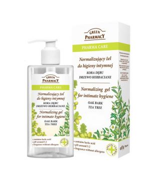 Green Pharmacy - Gel de higiene íntima normalizador Pharma Care - Corteza de roble y árbol de té