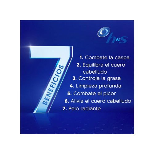 H&S - Champú anticaspa 7 en 1 Beneficios 500ml - Prevención caída