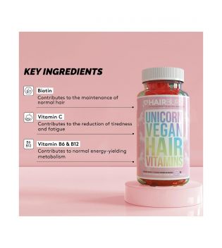 Hairburst - Vitaminas veganas masticables para cabello Unicorn