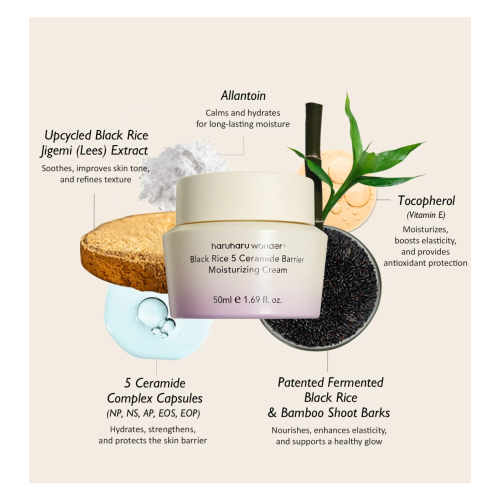 Haruharu Wonder - Crema facial hidratante Black Rice 5 Ceramide Barrier