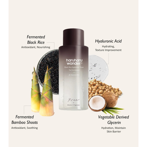 Haruharu Wonder - Tónico facial Black Rice Hyaluronic Free Fragance - 300ml 