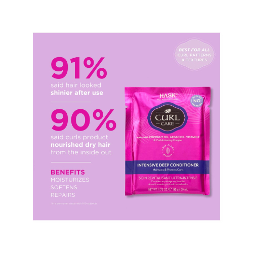 Hask - Acondicionador revitalizante profundo de rizos Curl Care - Aceite de coco, aceite de argán y vitamina E
