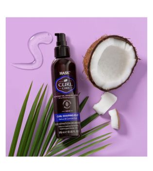 Hask - Gel moldeador para rizos Curl Care - Aceite de coco, aceite de argán y vitamina E