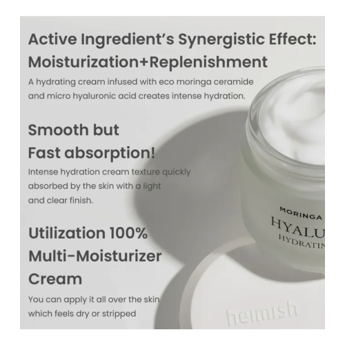 Heimish - *Moringa Ceramide* - Crema facial hidratante Hyaluronic Hydrating Cream