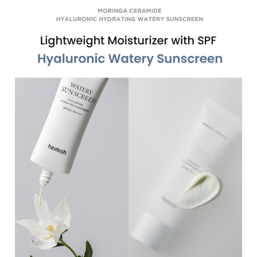 Heimish - *Moringa Ceramide* - Protector solar facial Watery Sunscreen SPF50+ PA++++