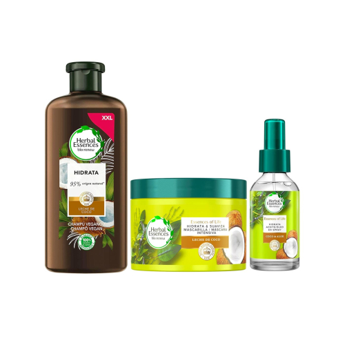 Herbal Essences - *Bio Renew* - Pack hidratación con leche de coco - Champú + Acondicionador + Aceite