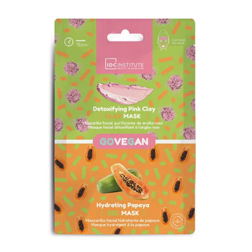 IDC Institute - *GoVegan* - Mascarilla facial 2 en 1 - purificante e hidratante