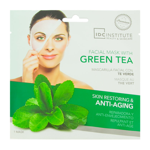 IDC Institute - Mascarilla con Té Verde - Reparadora y Antienvejecimiento