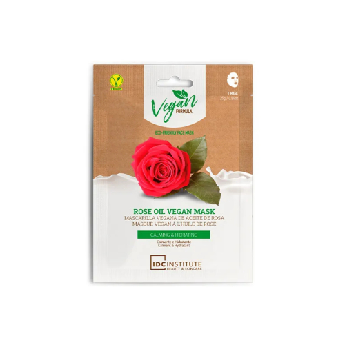 IDC Institute - Mascarilla facial Vegan Formula 25g - Aceite de rosa