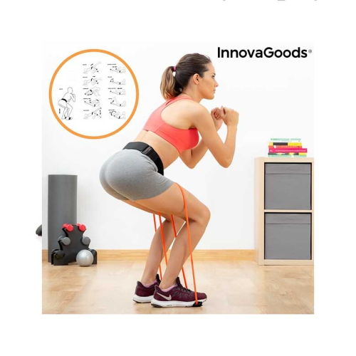 InnovaGoods - Cinturón con bandas de resistencia para glúteos Bootrainer