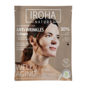 Iroha Nature - Mascarilla Antiarrugas y Antiedad para Cara y Cuello - Colágeno + Ácido Hialurónico
