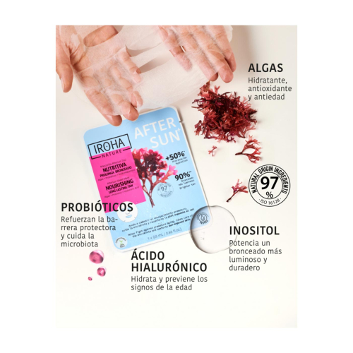 Iroha Nature - Mascarilla facial After Sun+ - Nutritiva: prolonga bronceado