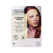 Iroha Nature - Mascarilla Facial iluminadora e hidratante - Vitamina C + Ácido Hialurónico