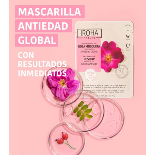 Iroha Nature - Mascarilla facial Tisú Antiedad Global - Rosa Mosqueta