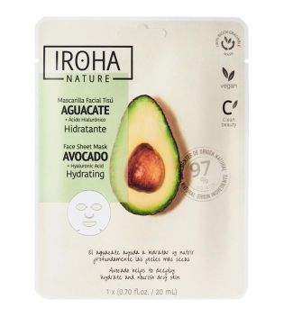 Iroha Nature - Mascarilla facial Tisú hidratante - Aguacate