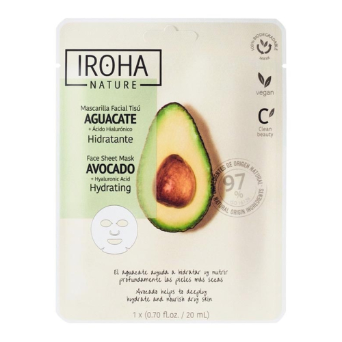 Iroha Nature - Mascarilla facial Tisú hidratante - Aguacate
