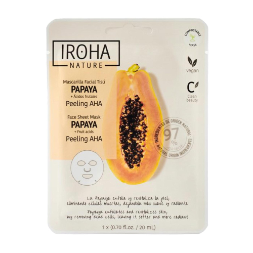 Iroha Nature - Mascarilla facial Tisú Peeling AHA - Papaya