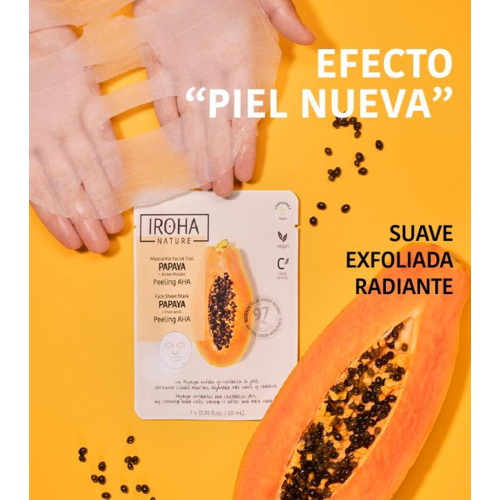 Iroha Nature - Mascarilla facial Tisú Peeling AHA - Papaya