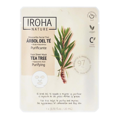 Iroha Nature - Mascarilla facial Tisú purificante - Árbol del Té