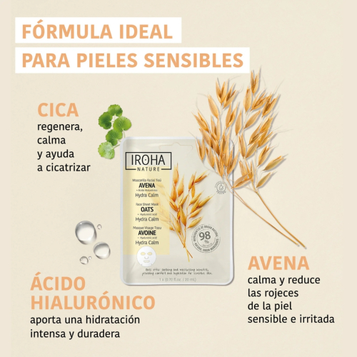 Iroha Nature - Mascarilla hidratante calmante con avena