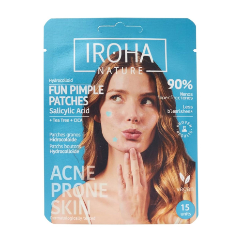 Iroha Nature - Parches para granos con ácido salicílico, árbol de té y CICA Fun