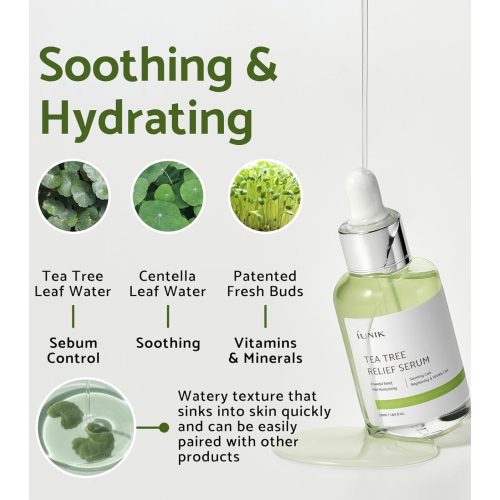 iUNIK - Sérum facial Tea Tree Relief - Piel acnéica