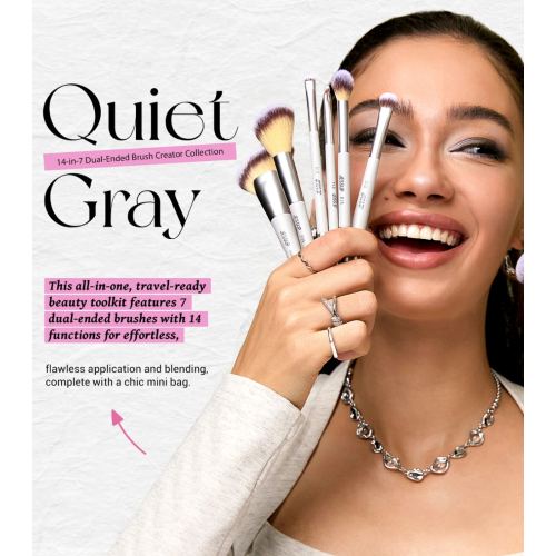 Jessup Beauty - *Innovation in Hand, Beauty in Heart* - Set de 7 brochas dobles - Quiet Gray