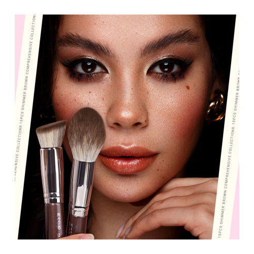 Jessup Beauty - *Makeup Essentials in a Box* - Set de 15 brochas - Shimmer Brown