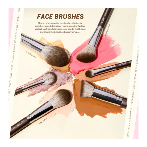 Jessup Beauty - *Makeup Essentials in a Box* - Set de 15 brochas - Shimmer Brown