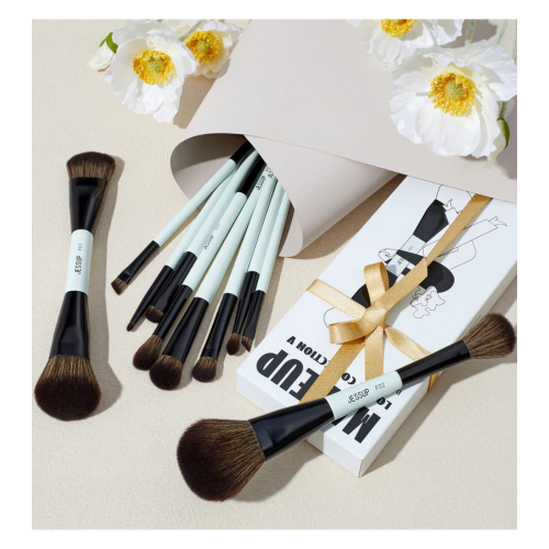 Jessup Beauty - *Makeup Lover Collection V* - Set de 10 brochas - Bright Cyan