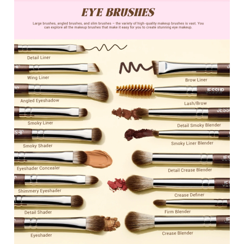 Jessup Beauty - *Master Collection* - Set de 25 brochas - Shimmer Brown