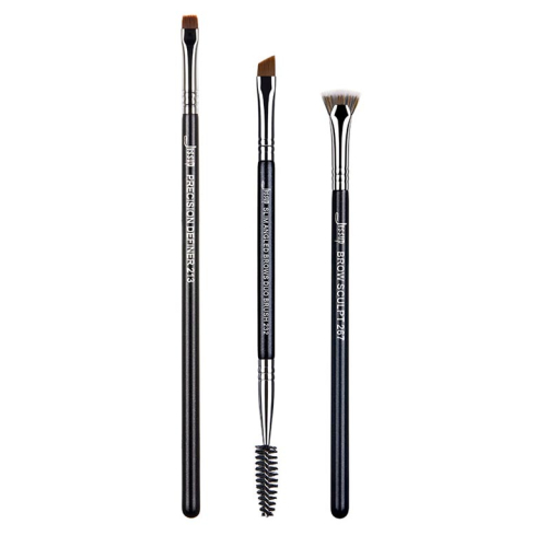 Jessup Beauty - Set de pinceles de cejas PRO 3 piezas - T326: Black/Silver