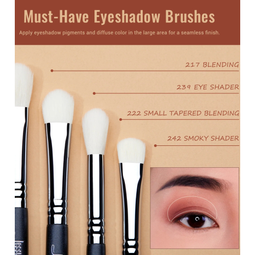 Jessup Beauty - Set de pinceles PRO 11pcs - T340: Black/Silver