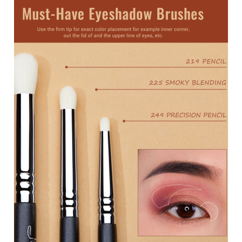 Jessup Beauty - Set de pinceles PRO 11pcs - T340: Black/Silver