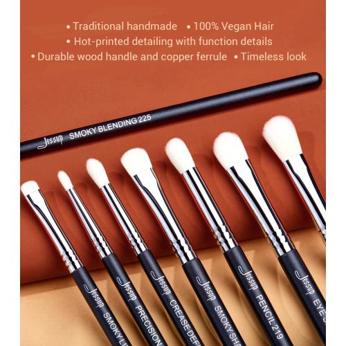 Jessup Beauty - Set de pinceles PRO 11pcs - T340: Black/Silver