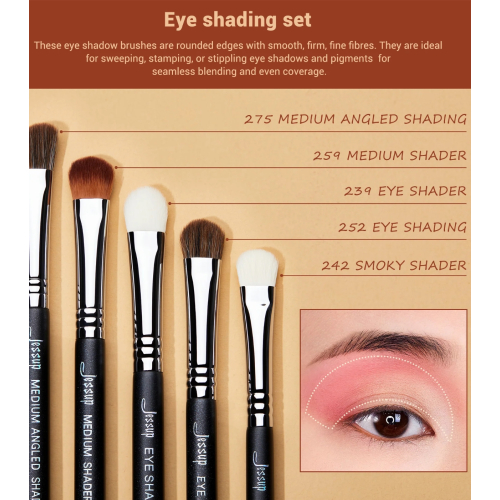 Jessup Beauty - Set de pinceles PRO 12pcs - T339: Black/Silver