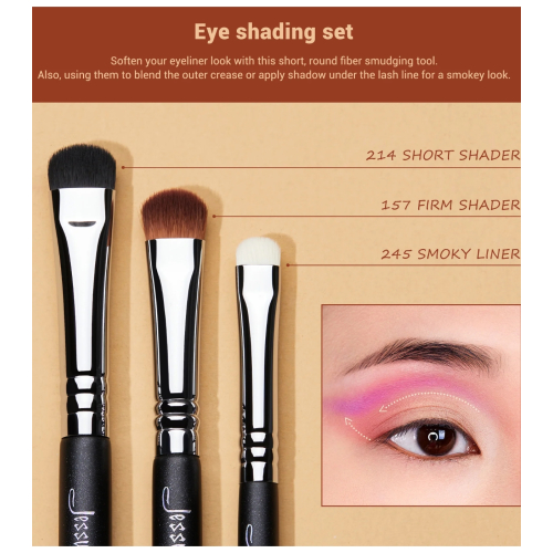 Jessup Beauty - Set de pinceles PRO 12pcs - T339: Black/Silver