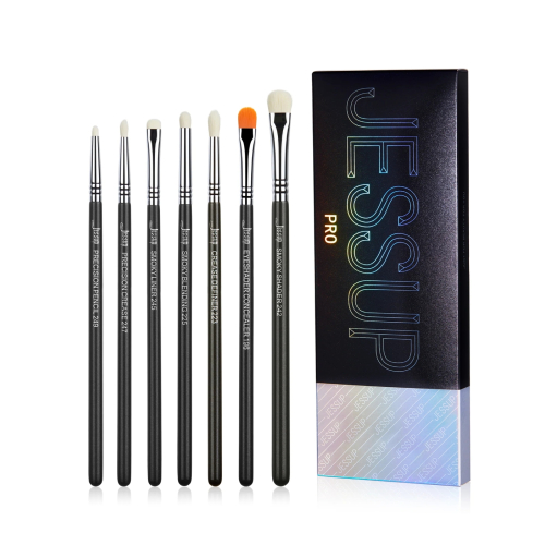 Jessup Beauty - Set de pinceles PRO 7pcs - T334: Black/Silver