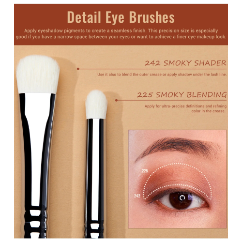 Jessup Beauty - Set de pinceles PRO 7pcs - T334: Black/Silver