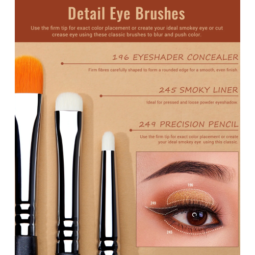 Jessup Beauty - Set de pinceles PRO 7pcs - T334: Black/Silver